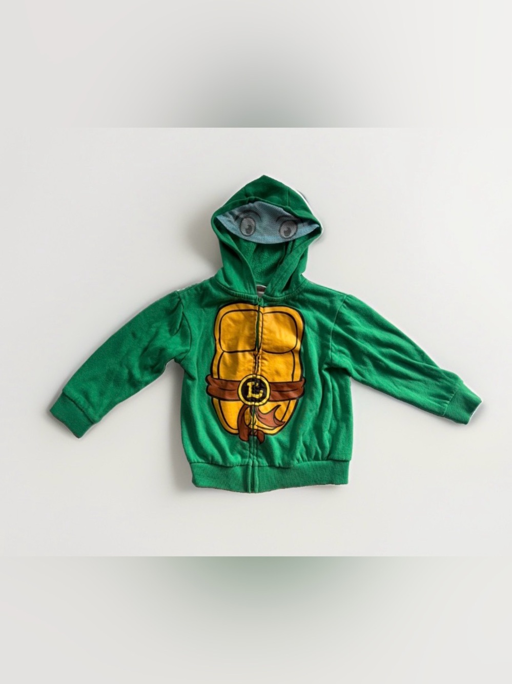 Teenage Mutant Ninja Turtles Hoodie Toddler 3T Leonardo Mesh Mask Zip Up TMNT